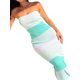 thumbnail image 3 of Lucakuins Mujer Bodycon Maxi Vestido Largo, Verano Sin Mangas Bandeau Contraste Color Acanalado Vestido de Punto Lucakuins  moda, 3 of 9