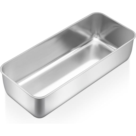 Bread Loaf Pan, 12” x 5” Large Stainless Steel Loaf Pan for Homemade Bread, Long Metal Bakeware Mold for Baking Banana Cake Meatloaf Brownies Lasagna, Nontoxic & Dishwasher Safe