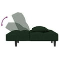 thumbnail image 5 of vidaXL 2-Seater Sofa Bed with Two Pillows Dark Green Velvet, 5 of 5