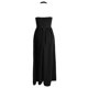 thumbnail image 4 of Vestido midi sin mangas de verano para mujer: hombros descubiertos, cintura alta, vuelo, vestido largo de playa, tejido elástico, 4 of 5
