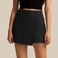 thumbnail image 2 of EYNMVR Women's Casual Mid Waist Skorts Wrap Front Business Casual Outfit Skirt Shorts, 2 of 6