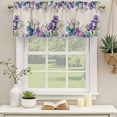 thumbnail image 3 of 2 Pack Valances for Windows, Blue Purple Flowers Window Valances for Living Room/Bedroom/Bathroom, Spring Seasonal Botanical Florals Light Filtering Kitchen Curtain Valance 42"W x18" L, 3 of 9