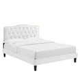 thumbnail image 3 of Modway Amber Tufted Performance Velvet King Platform Bed in White, 3 of 5