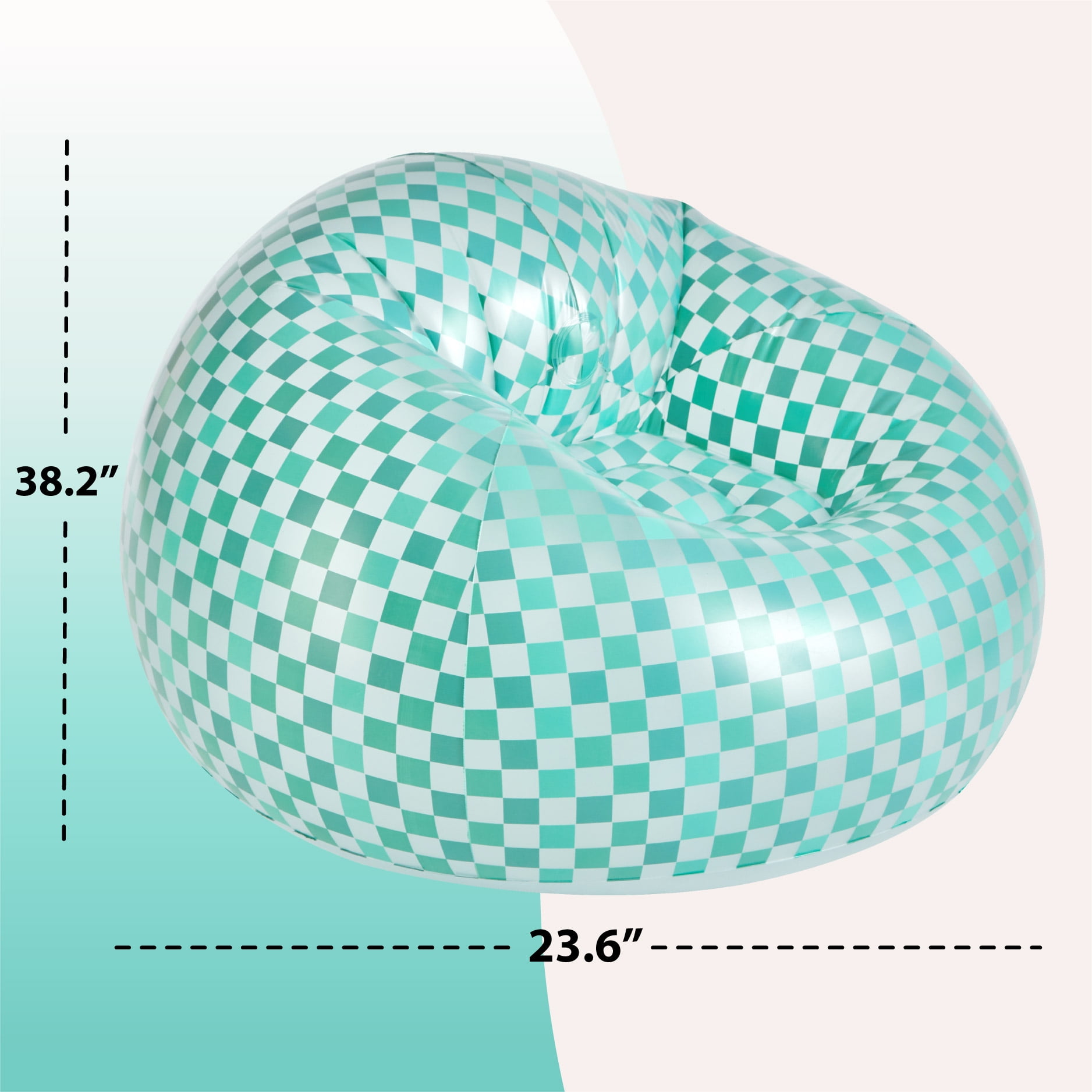 Urban Shop Inflatable Chair, Teal/White, Teen and Adults