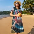 thumbnail image 4 of Balery Bubbles Axolotl Fantasy Vestidos sueltos de manga corta para mujer, vestidos de verano 2025, vestidos casuales de corte A con vuelo., 4 of 6