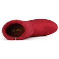 thumbnail image 4 of Unique Bargains Women's Faux Fur Block Heel Snow Ankle Boots Red (Size 8), 4 of 7