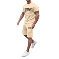 thumbnail image 6 of Los Angeles Graphic Short Sets for Men Relaxed Fit Crewneck T Shirt and Shorts 2 Piece Matching Set Mens Summer Outfits, 6 of 7