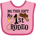 thumbnail image 3 of Inktastic No, This Ain't My 1st Rodeo Cowboy Hat and Lasso Boys or Girls Baby Bib, 3 of 4