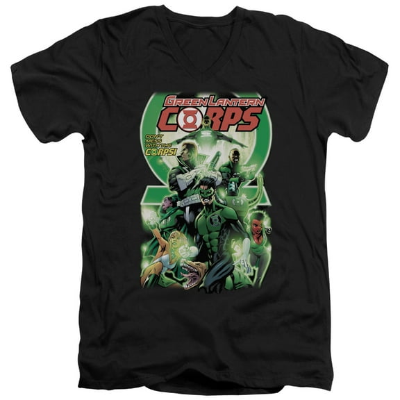 Green Lantern - Gl Corps #25 Cover - Slim Fit V Neck Shirt - Small