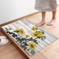 thumbnail image 3 of Sunflower Floral Kitchen Rug Set 2 Piece, Non Slip Kitchen Rugs and Mats Cushioned Anti Fatigue Kitchen Floor Mat Comfort Standing Kitchen Mat Set Sunflower on Retro Wooden Board, 3 of 6