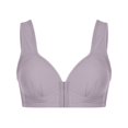 thumbnail image 2 of CHUANK Front-Closure Wireless Leisure Bra - Comfortable Plus Size Bras For Women Purple L, 2 of 9