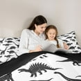 thumbnail image 4 of Feelyou Cartoon Dinosaur Animal Bedding Comforter Set 7pcs, White Black Queen Bedding Sets, 4 of 8