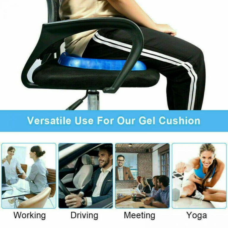 Gel Seat Cushion for Long Sitting, Gel Cushion for Wheelchair Large &  Thick, Gel Chair Cushion Soft & Cool, Breathable Gel Car Seat Cushion  Reduce Sweat, Gel Pressure Relief Cushion 
