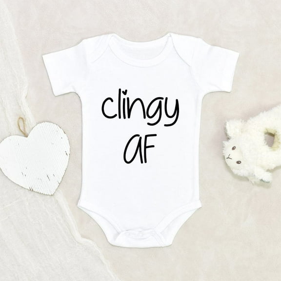 Funny Baby Onesie Cute Baby Clothes Clingy AF Baby Onesie Gift For Niece/Nephew Clingy Baby Onesie