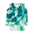 thumbnail image 4 of MEICHEN Tie Dye Long Sleeve Shirts for Women V Neck Pullover Tops Loose Tees Top Summer Fashion Clothing for Women, 4 of 5