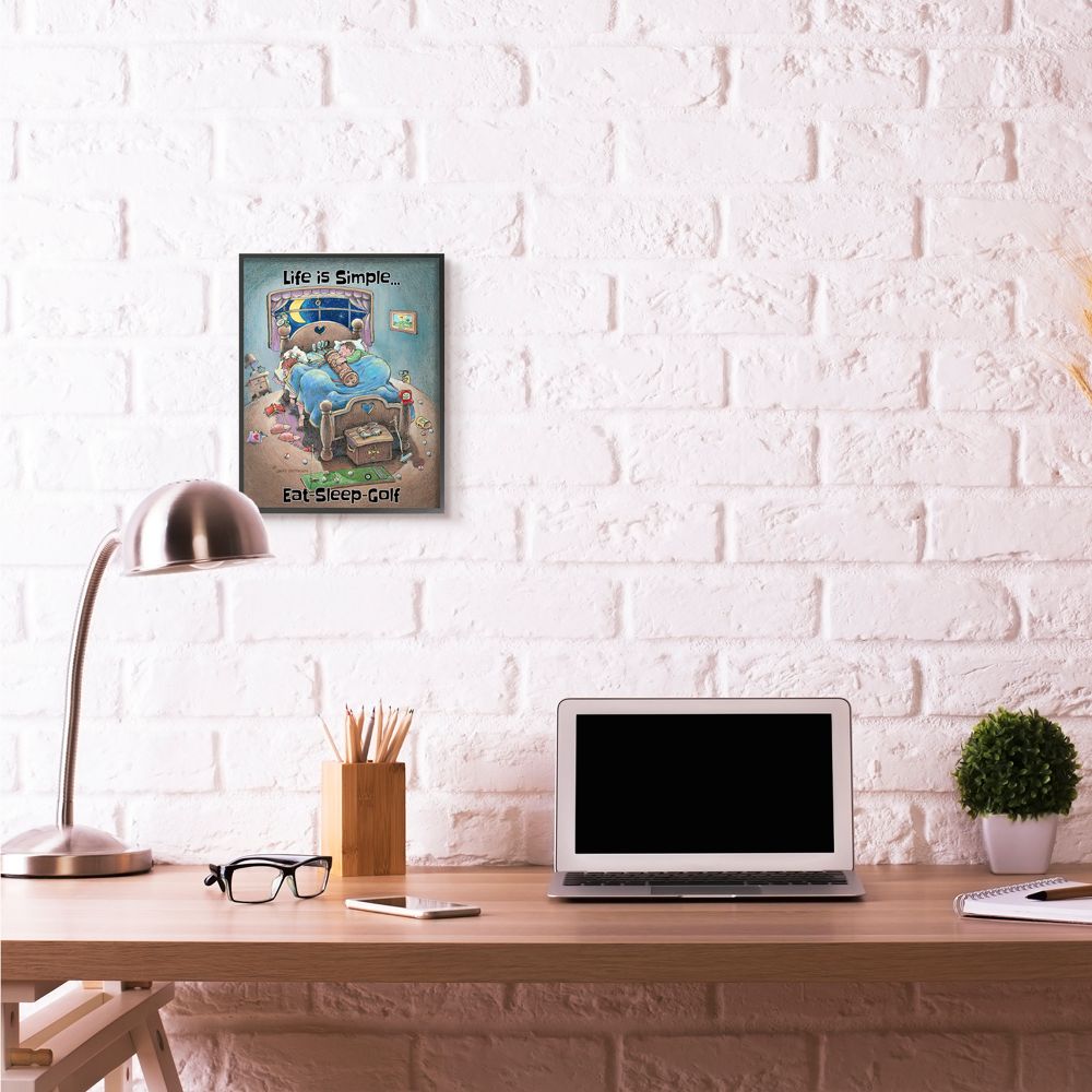Life Is Simple Funny Golf Cartoon Sports Design Framed Giclee Texturized Art by Gary Patterson