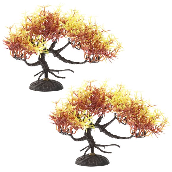 IFANLANDOR 2Pack Artificial Bonsai Tree Large Plastic Simulation Aquarium Pine Tree Decoration