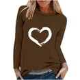 thumbnail image 2 of EQWLJWE Chemises à Manches Longues pour Femmes Liquidation Mode Printemps Imprimé Manches Longues Col Rond Tee Décontracté Hauts Vêtements d'Automne pour Femmes, 2 of 6
