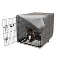 thumbnail image 5 of Abstract Dog Crate Cover, Minimal Geometric Vertical and Horizontal Tiles Forming Square Frames, Easy to Use Pet Kennel Cover Small Dogs Puppies Kittens, 7 Sizes, Charcoal Grey Eggshell, by Ambesonne, 5 of 6