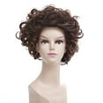 thumbnail image 3 of SUCS Women's Fashion Wig Brown Synthetic Hairshort Wigs hair Wave Wig, 3 of 5