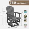 thumbnail image 4 of LOYALICE Adirondack Swivel Glider Chair, HDPE Resin Rocking Glider Chair, Gray, 4 of 8
