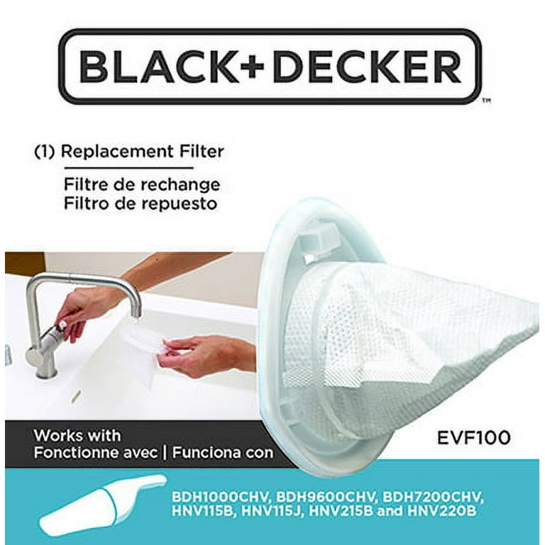 Black+decker Hand Vacuum Replacement Filter - White Evf100