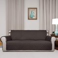 thumbnail image 2 of Housse de Sofa Matelassée Réversible, Protège-Meubles Résistant à l'Eau, Housse de Canapé Lavable avec Mousse Antidérapante et Sangles Élastiques pour Enfants, Chiens, Animaux (Sofa Surdimensionné, Chocolat/beige), 2 of 7
