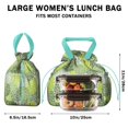 thumbnail image 5 of Boho Bohemia Pioneer Flower Art Drawstring Lunch Bag Women - Drawstring Lunch Bag Insulated for Work Office - Stain-Resistant Large Lunchbags for Women with Multi-Pockets, 5 of 6