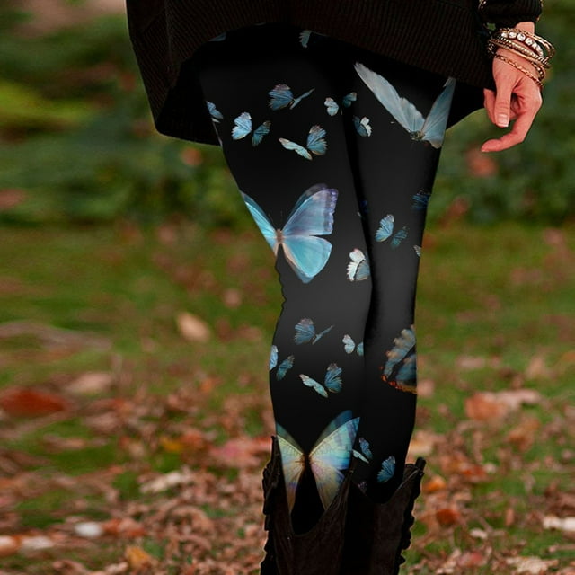 MKLEKYY Leggings para mujer, informales, cómodos, estampados, de cintura alta, pantalones de yoga largos, pantalones de yoga para mujer