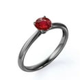 thumbnail image 4 of JeenMata Anillo de Compromiso con Rubí Sintético Gótico de Talla Redonda de 1 Quilate en Oro Negro de 18 K sobre Plata, 4 of 6