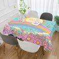 thumbnail image 2 of Yayeee Tablecloths 54" x 54" Rectangle Wrinkle Resistant Party Table Cover, Retro Blue Rainbow, 2 of 8
