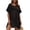 Black, variant on Women' Swimsuit Coverup Chiffon Floral Bathing Suit Cover Up Ruffled Summer Beachwear Bikini Coverups