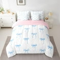 thumbnail image 2 of Castle Fairy Cute Princess Bowknot Bedding Comforter Set,Girly Bow Queen Bedding Sets, 2 of 8