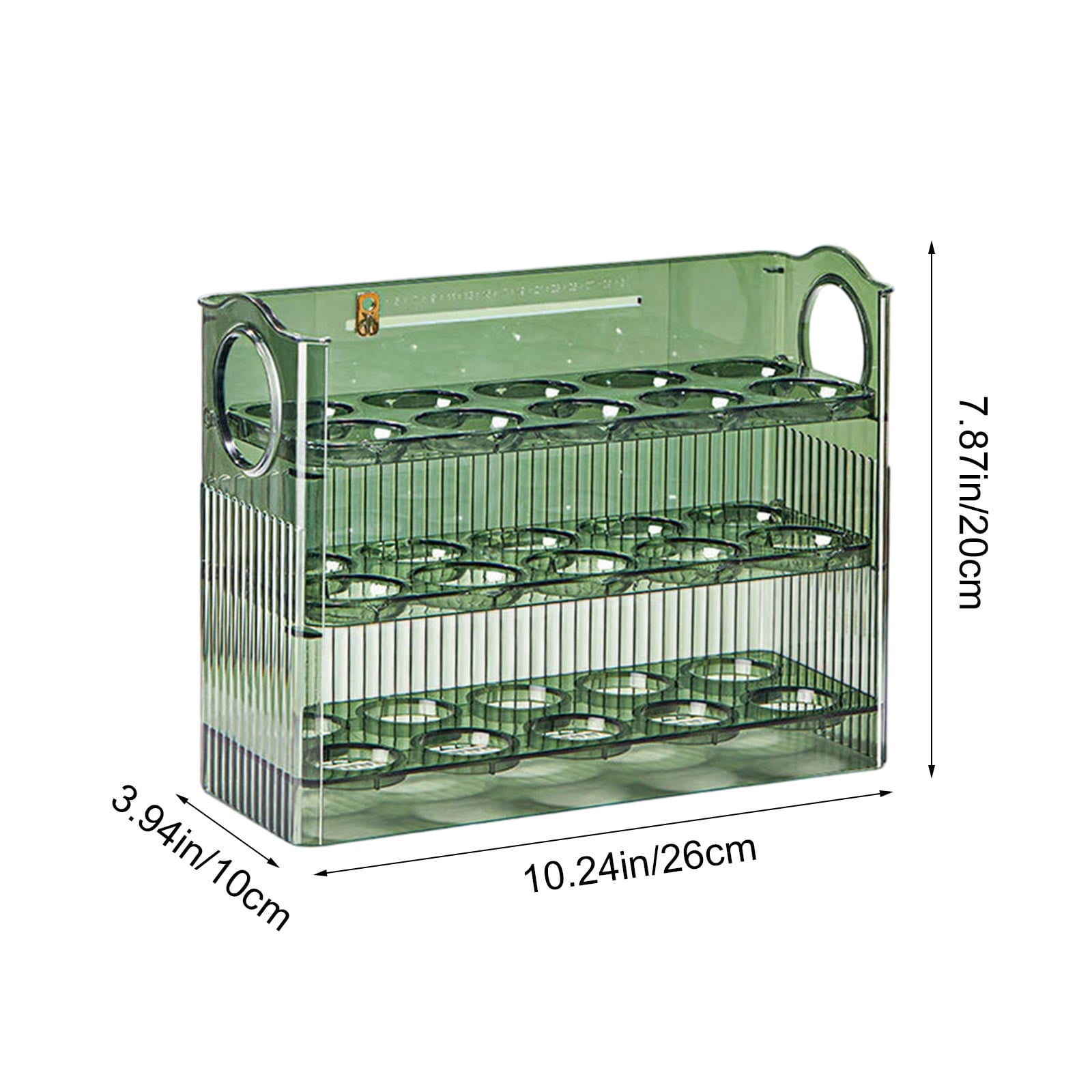 Bwiyojiz Organizers and Storage, Egg Storage Box Refrigerator Side Door Storage Rack Kitchen Egg Tray Fresh Keeping Box Egg Box with Automatic Rebounds on The Side, Man Gifts