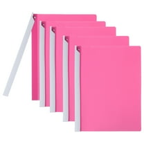 Uxcell 5 Pcs Non-punching Report Covers with Swing Clip, Plastic Presentation Folders for Office, Rose Red