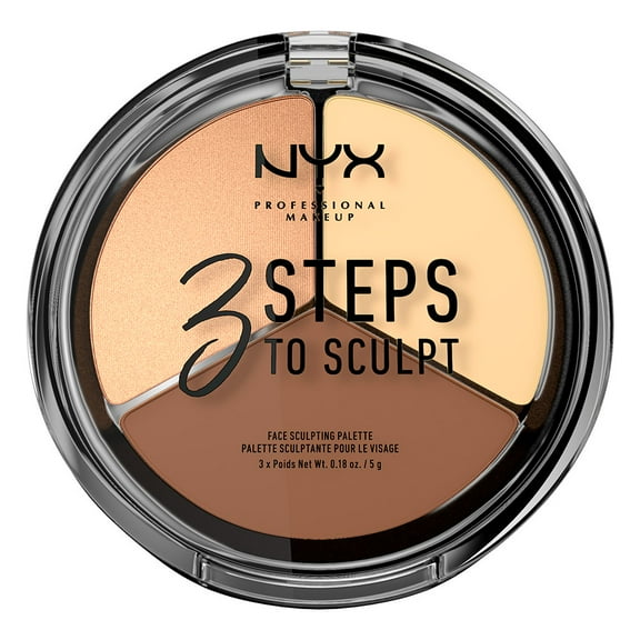 NYX Professional Makeup 3 Steps to Sculpt Face Sculpting Palette, Light