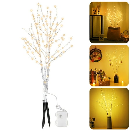 

Yipa 3PCS Indoor Outdoor Willow Twig Lighted Remote Controller Plastic Fairy Light Decoration 3.5V LED Branch Lights Waterproof Party Bar