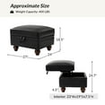 thumbnail image 7 of 27" Square Ottoman Coffee Table Faux Leather Lift Top Storage Footrest Stool Bedroom Living Room Black, 7 of 7