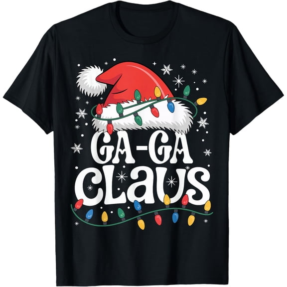 GA-GA Claus Funny Xmas Christmas Grandma Holiday Style T-Shirt- American fashion hot selling casual retro high quality 100% cotton T-shirt 1 piece