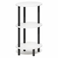 thumbnail image 5 of Furinno Turn-N-Tube 3-Tier Oval Side Table, White End Table, Night Stand, Bedside Table for Living Room, Bedroom, Plain White/Black, 5 of 5