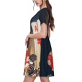 thumbnail image 2 of Vsdgher Chips de Poker pour Femmes Été 2025 Robes Midi Maxi Décontractées Légères Manches Courtes Col Rond Robe de Plage, 2 of 6