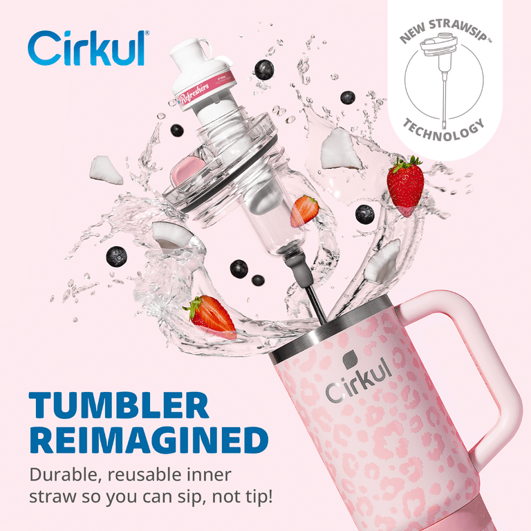 ゴシップガールです!アップル / シグネチャー / 可愛い / プリント Cirkul 30oz Travel StrawSip Double-Wall Insulated Stainless Steel