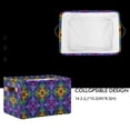 thumbnail image 2 of Yayeee 2 Pack Canvas Storage Basket with Handles for Shelves Fabric Bins Closet Organizer, Purple Stained Glass Pattern, 2 of 8