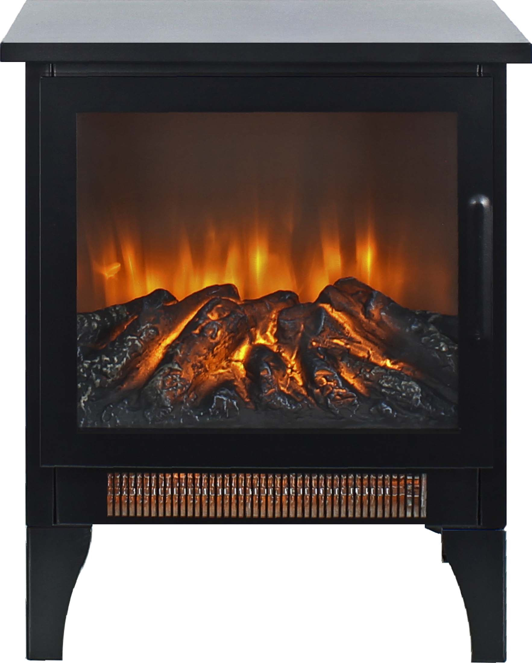 iRerts 17 Inch Freestanding Electric Fireplace Stove Heater, 3D Flame Effect Small Portable Fireplace, 700W/1400W Space Heater Fireplace for Indoor Use, CSA/UL Certified, Black