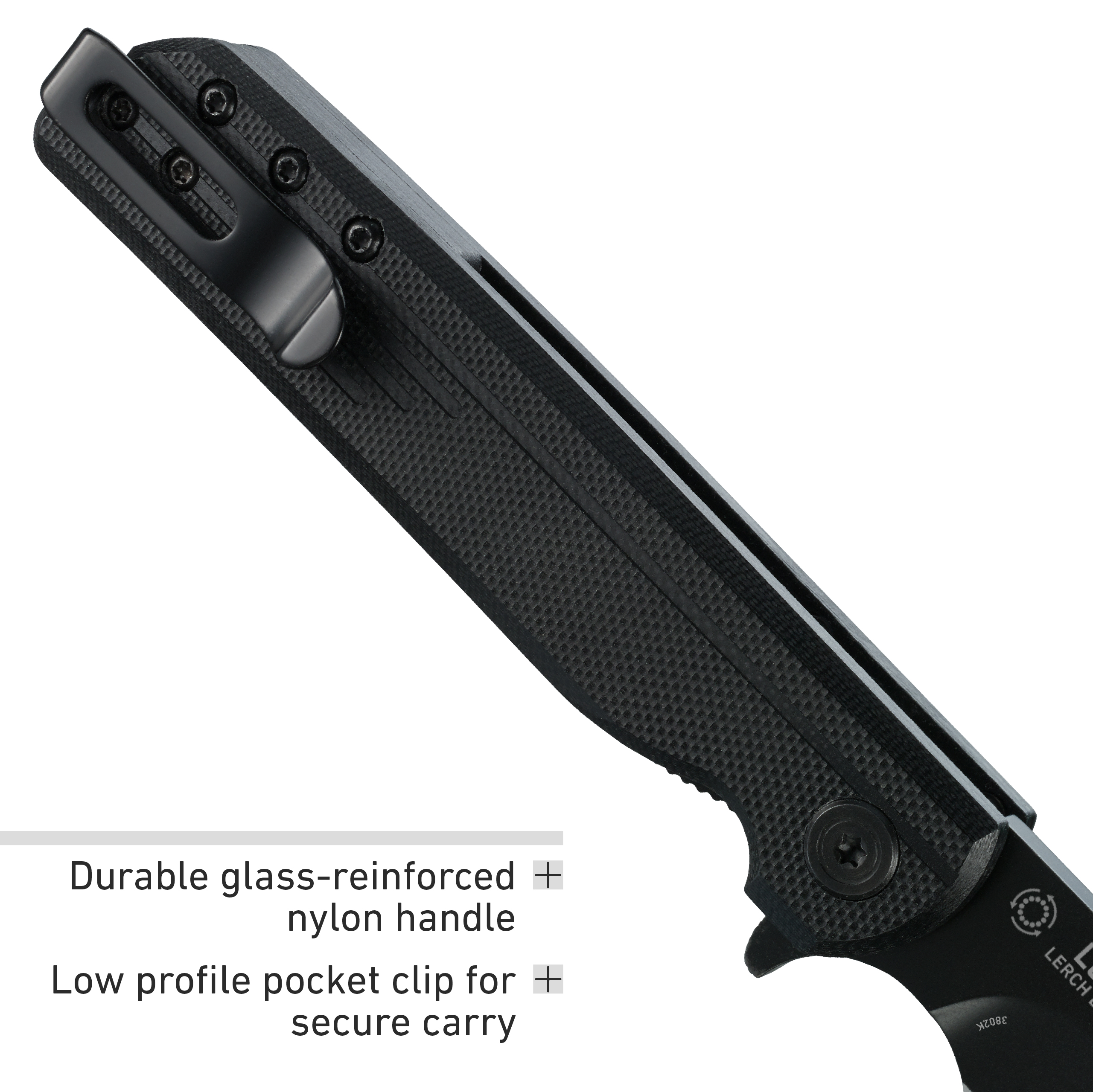 CRKT LCK + Everyday Carry Assisted Folding Knife with Liner Lock: Stainless Steel Plain Edge Blade, Glass-Reinforced Nylon Handle, Pocket Clip, 3802K