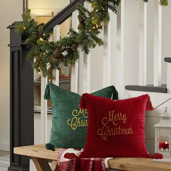 Viflosae Table Runner Boho Christmas Tree Decorations Christmas Pillow Covers Throw Christmas Tree Pillowcase Pillow Cases Soft Couch Cushion Case for Chair Sofa Living Room Christmas Decor