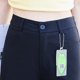 thumbnail image 4 of Pantalones de Mujer de Tiro Alto y Pierna Recta en Azul Oscuro, Corte Holgado, Pantalones Casuales de Pierna Ancha para Primavera y Verano, 4 of 9