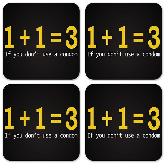 Vinyl Drink Coasters - Set of 4 - 1 1=3