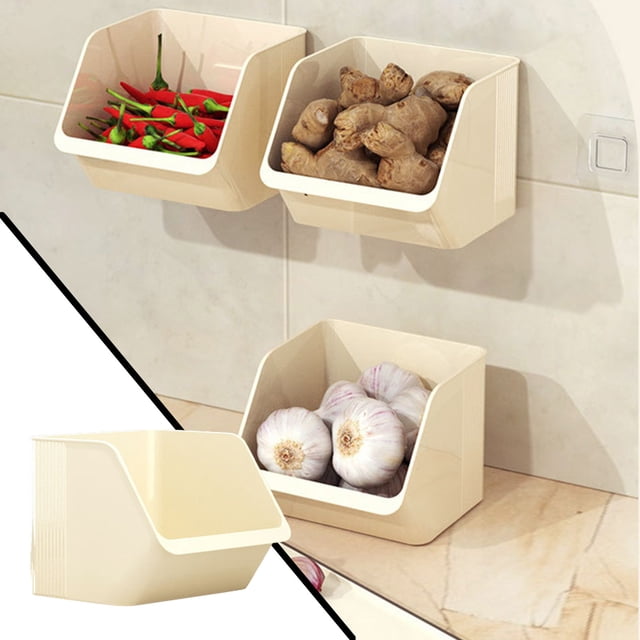 Yhmxh Kitchen Storage Kitchen Organizer Food Containers Wall Mounted Storage Shelves,Stay Organized In Style,For Displaying and Storing Items for Kitchen,Bathroom,And Living Room,Bedroom