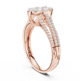 thumbnail image 3 of Zuwelria Moissanite Promise Rings | 0.94 Ct Round Cut Moissanite Engagement Ring - Wedding Ring for Women | Halo Diamond Rings | 18K Rose Gold Plated Silver Size 5, 3 of 8